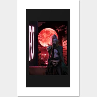 Cyberpunk Blood Moon Posters and Art